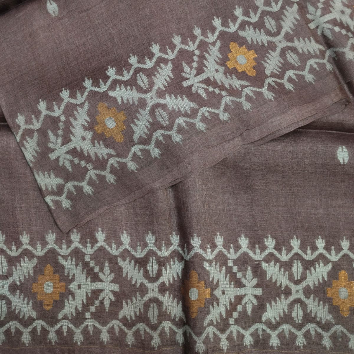 Handloom pure tusaar jamdani saree