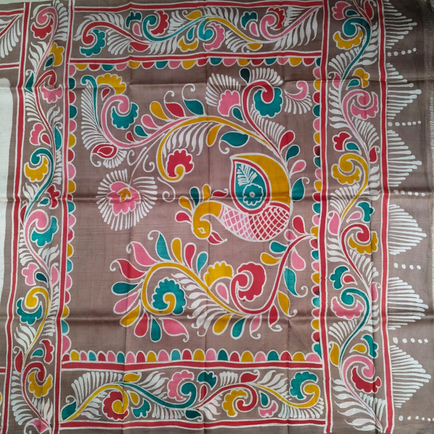Hand batik in katan silk and mulberry silk