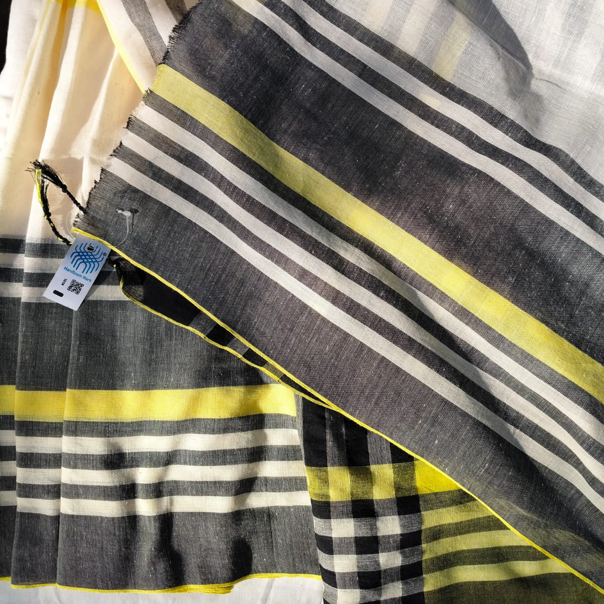 Handloom khadi cotton chequered saree