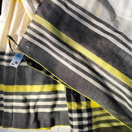 Handloom khadi cotton chequered saree