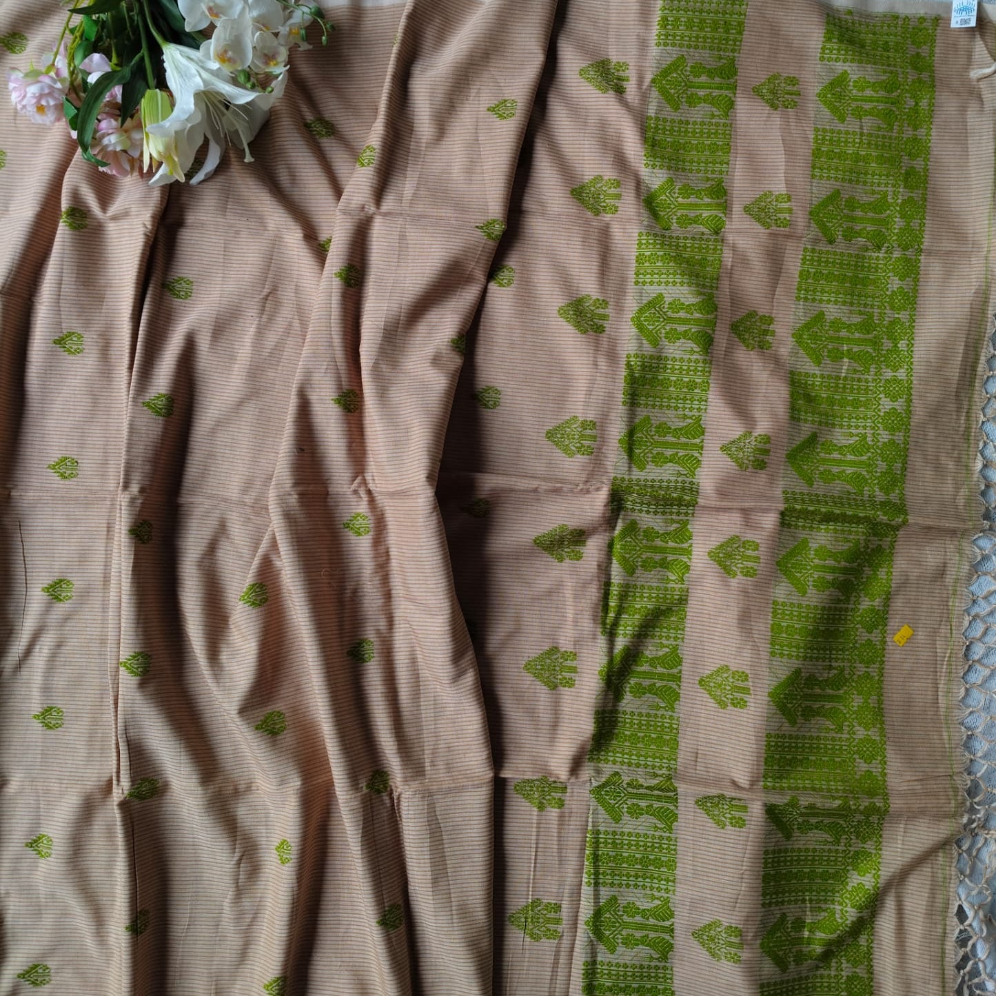 Handloom cotton stipped saree
