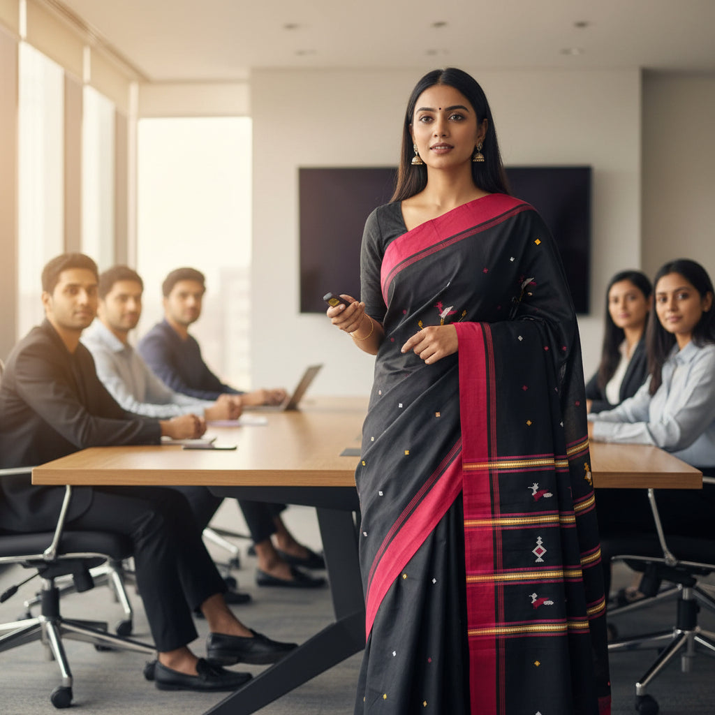 the picture is symbolic to get the look of the whole saree.