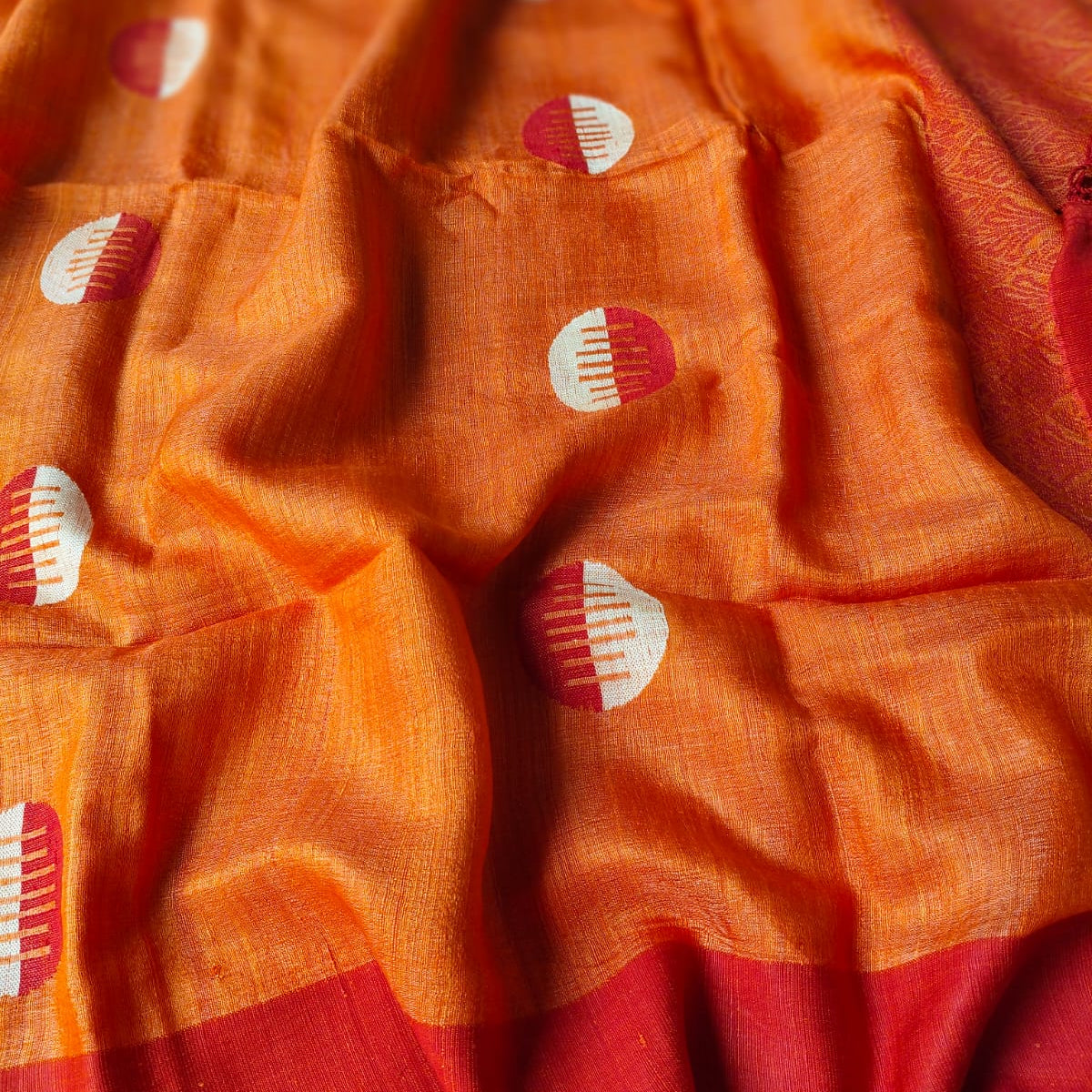Handloom matka silk by linen  saree