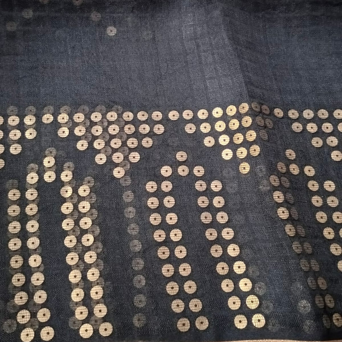 Black muslin sequin saree