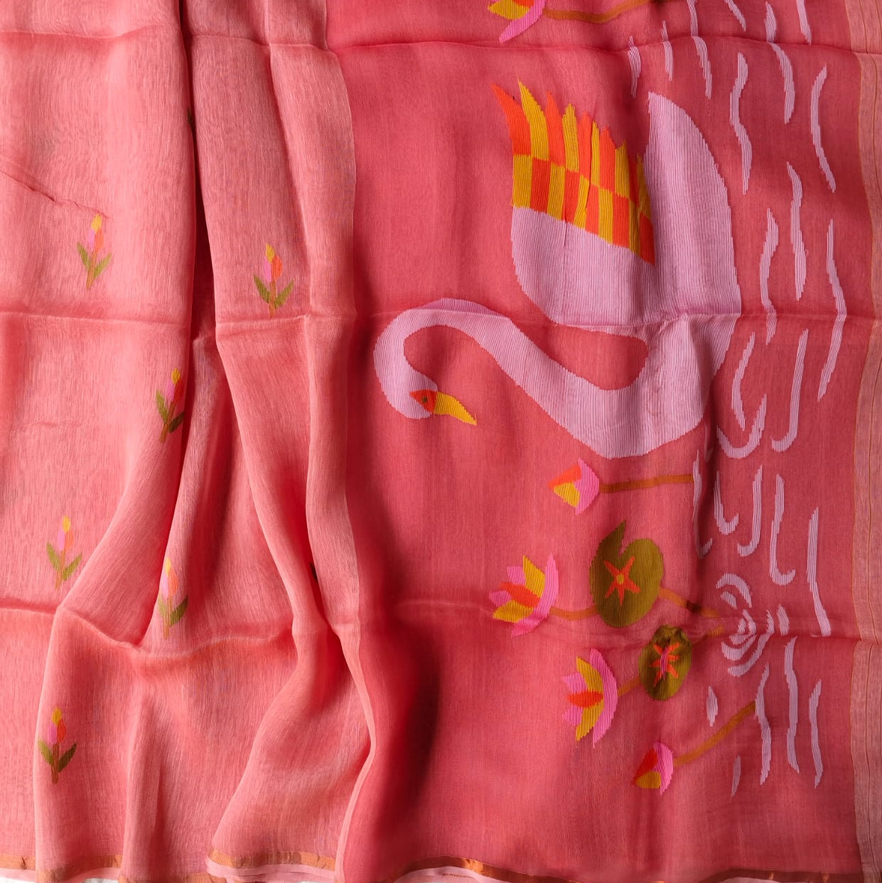 Handloom pure silk linen saree