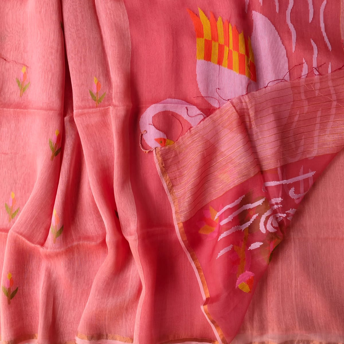 Handloom pure silk linen saree