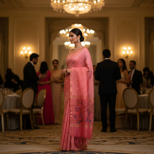 The picture is symbolic to get the overall look of the saree.