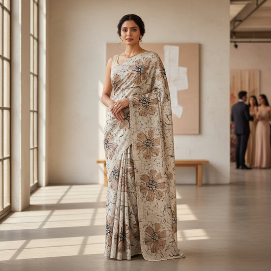 Hand batik on pure katan silk
