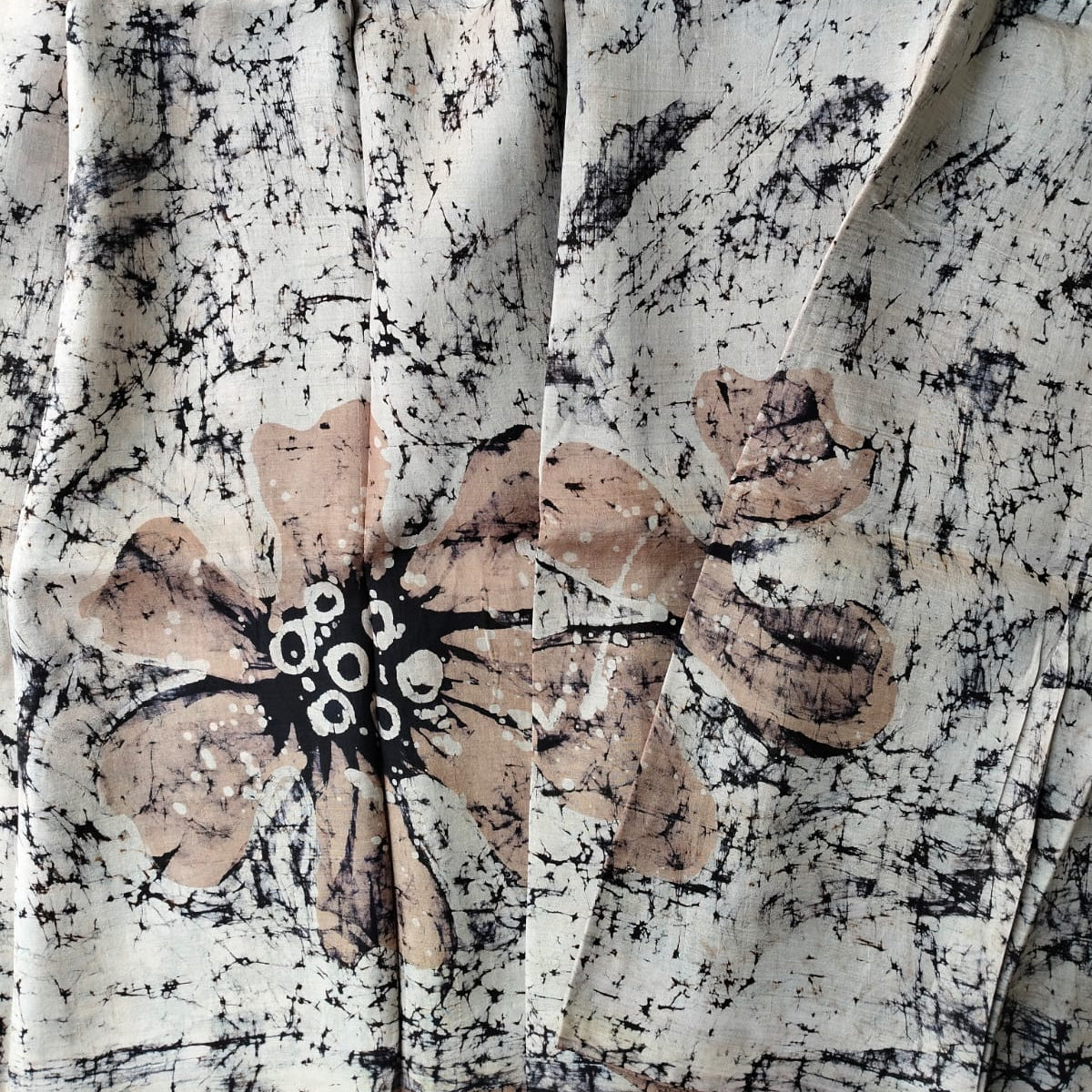 Hand batik on pure katan silk