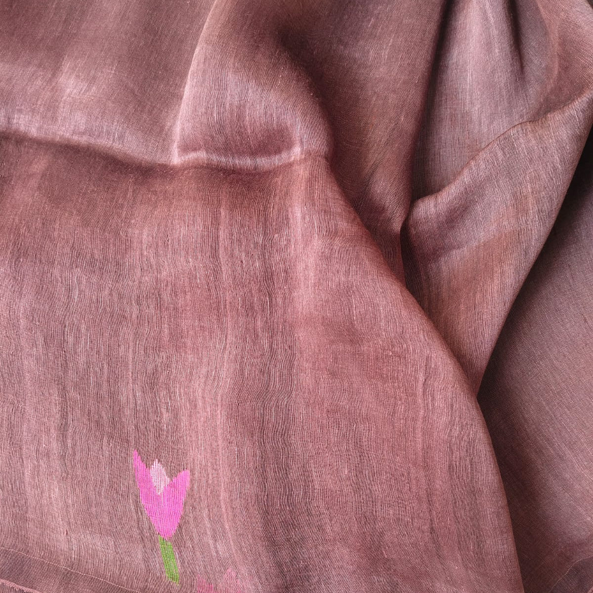 Handloom silk linen saree