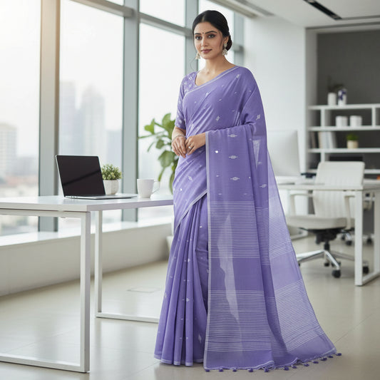 Handloom pure mul cotton jamdani saree