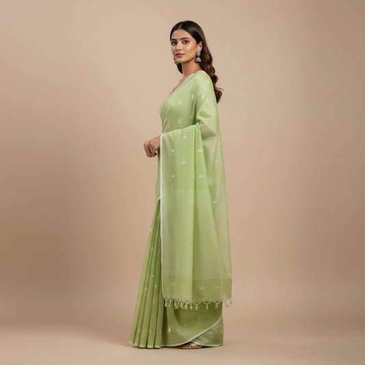 Handloom pure mul cotton jamdani saree