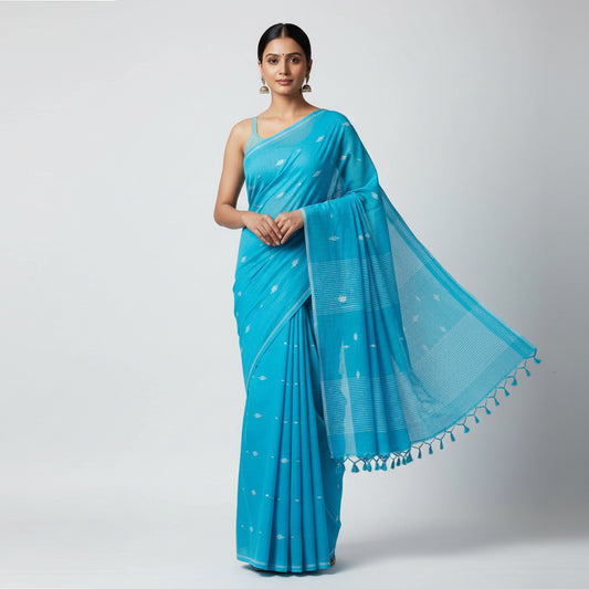 Handloom pure mul cotton jamdani saree