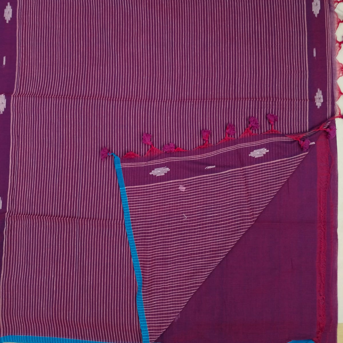 Handloom pure mul cotton jamdani saree