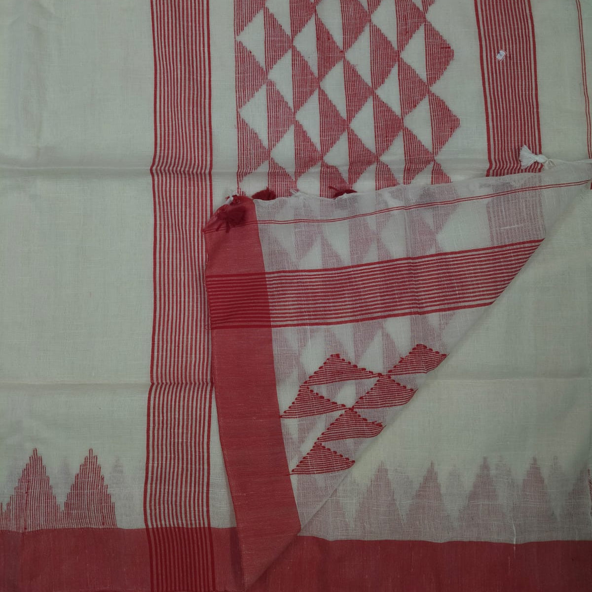 Handloom linen saree