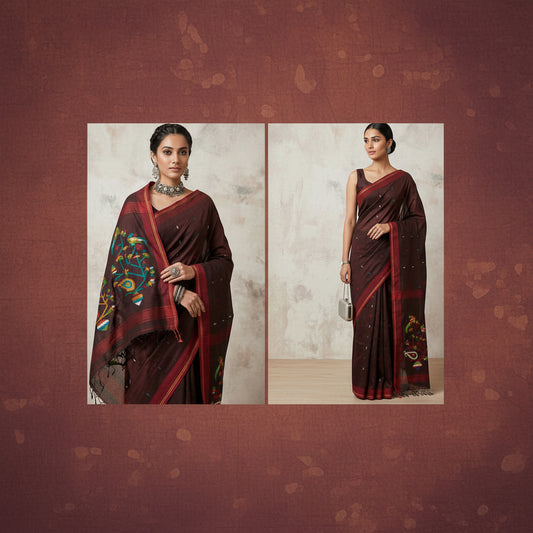 The image is symbolic to get the idea of overall look of the saree