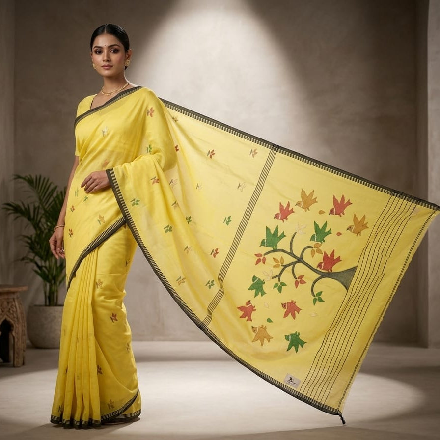 Handloom cotton jamdani saree