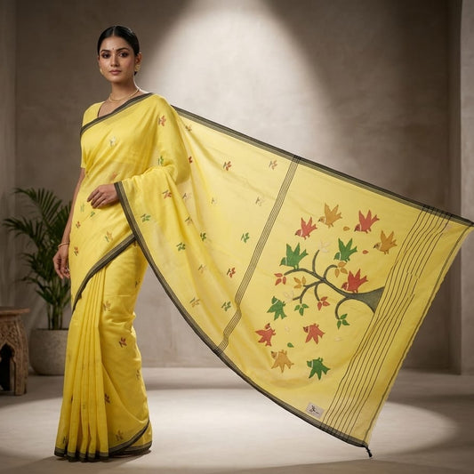 Handloom cotton jamdani saree