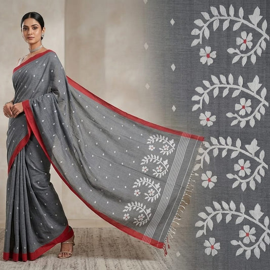 Handloom cotton jamdani saree