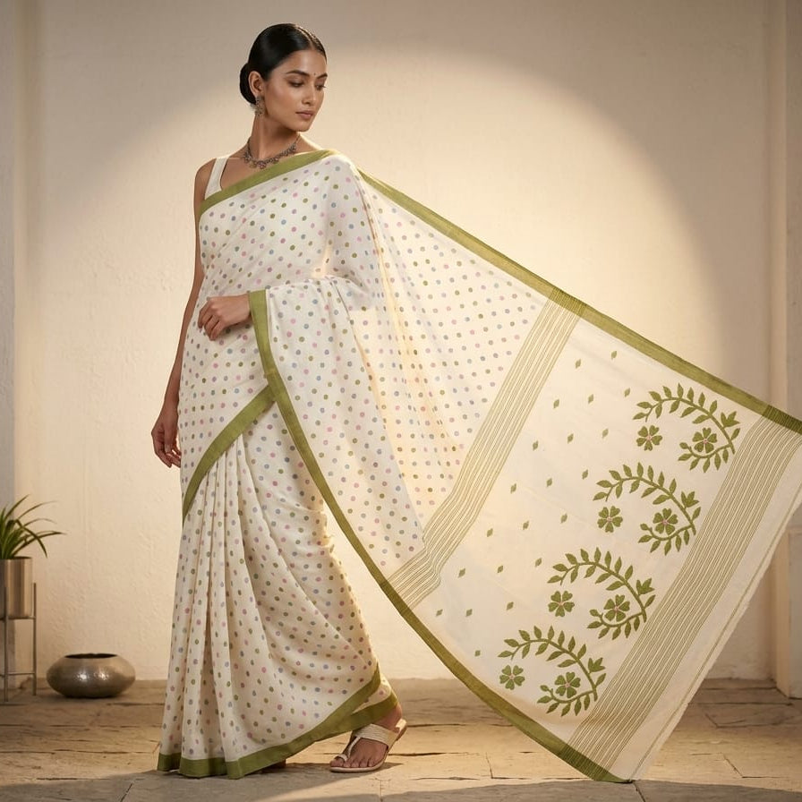 The image is symbolic to get the overall look of the saree.