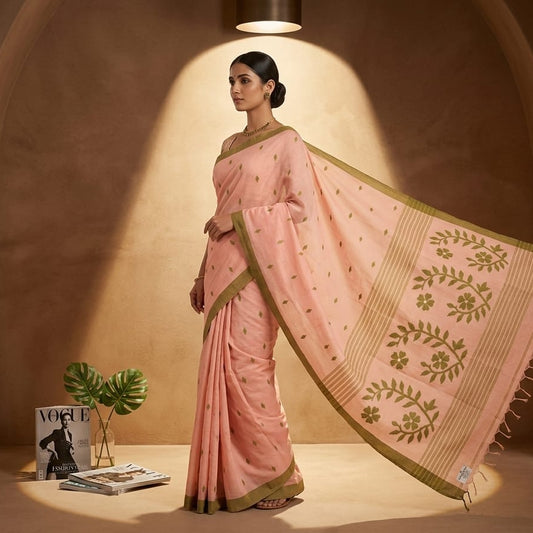 Handloom cotton jamdani saree