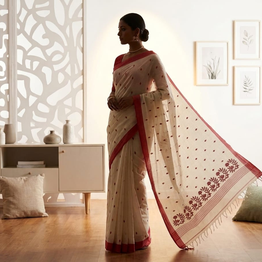 The image is symbolic to get the overall look of the saree.