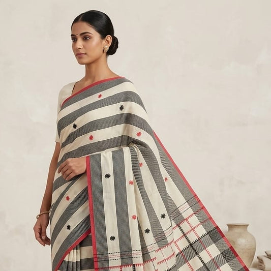 The picture is symbolic to get the overall look of the saree