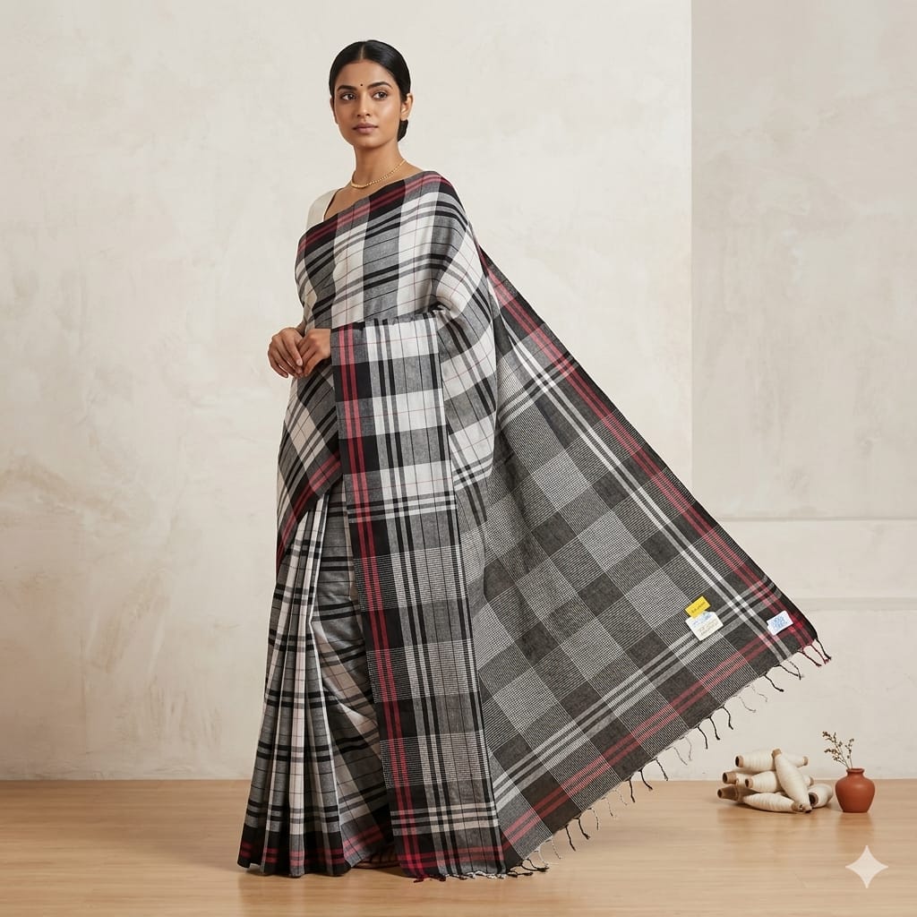 The image is symbolic to get the overall look of the saree