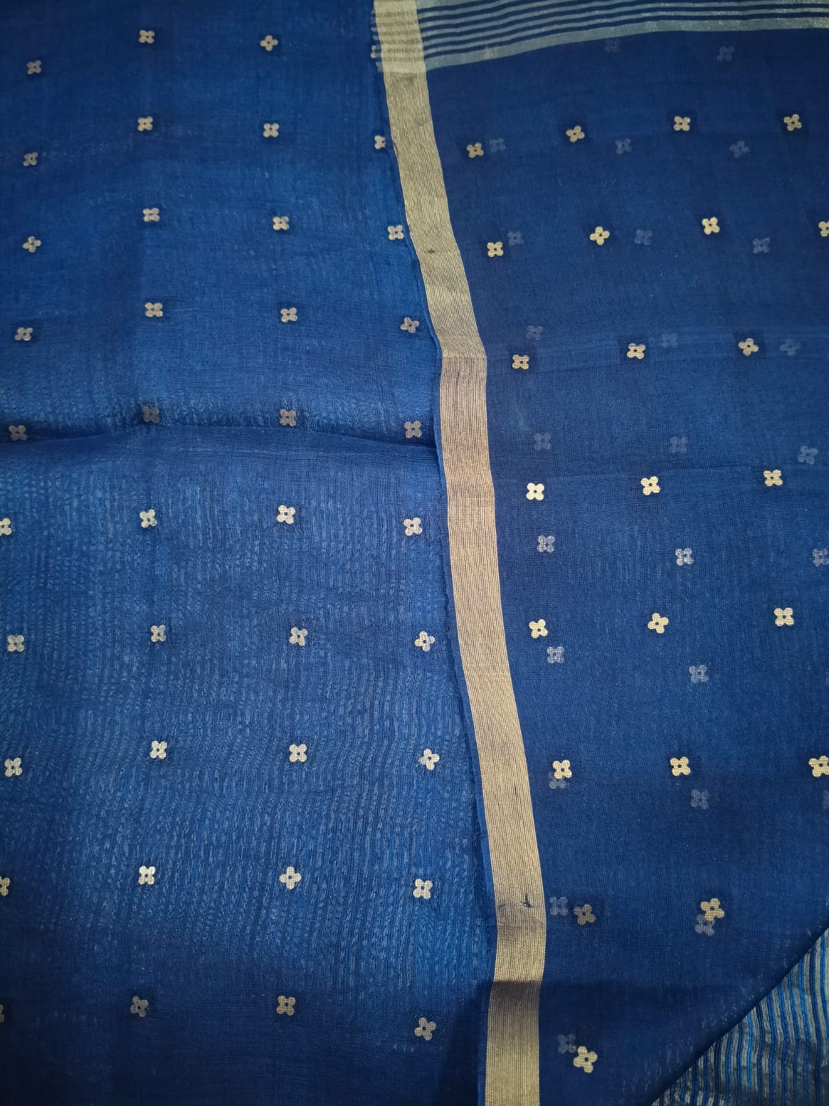 Handloom pure muslin sequin saree