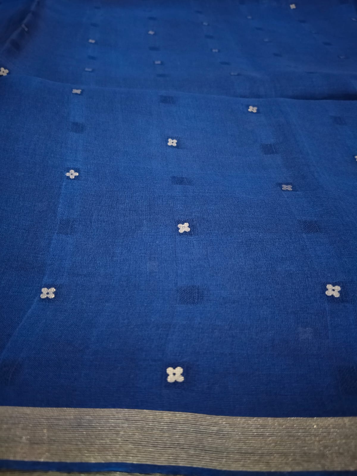 Handloom pure muslin sequin saree