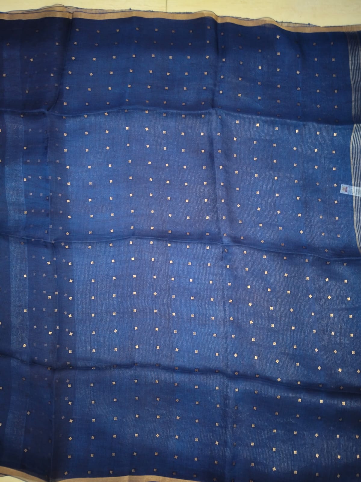 Handloom pure muslin sequin saree