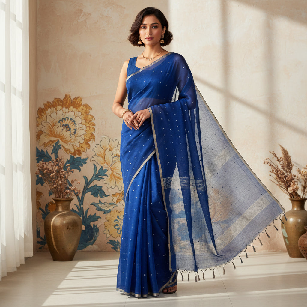 The image is symbolic to get the overall look of the saree
