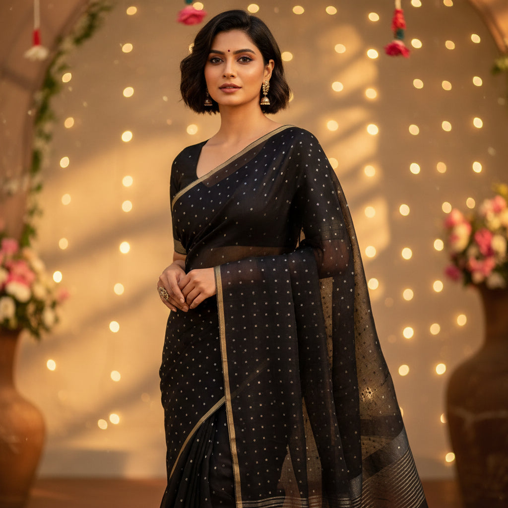 The image is symbolic to get the overall look of the saree