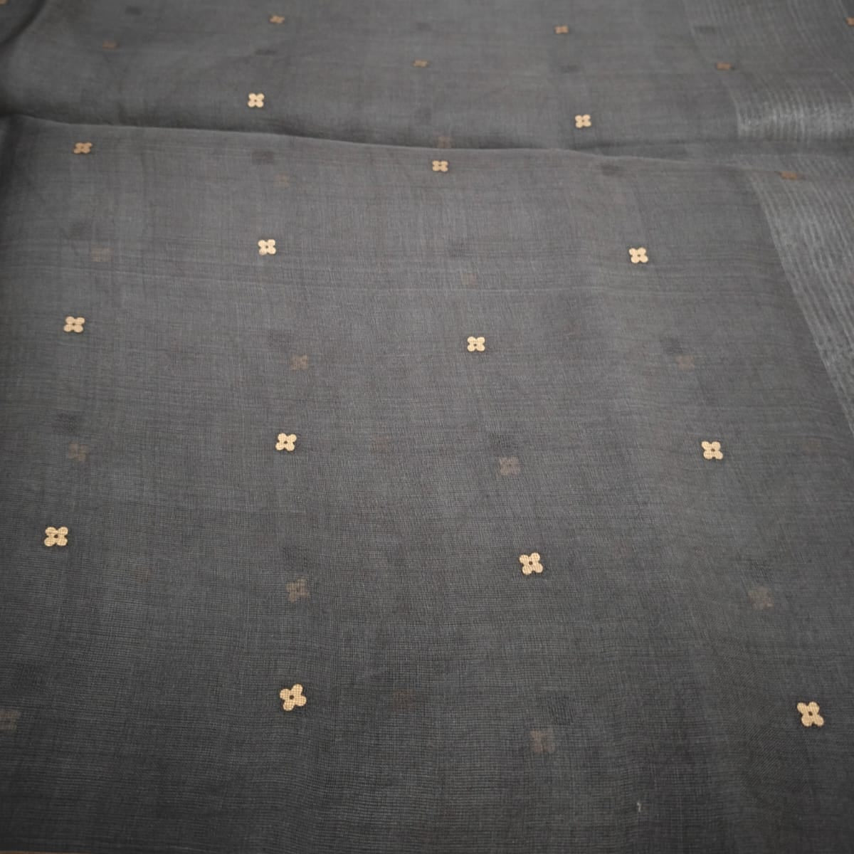 Handloom pure muslin sequin saree