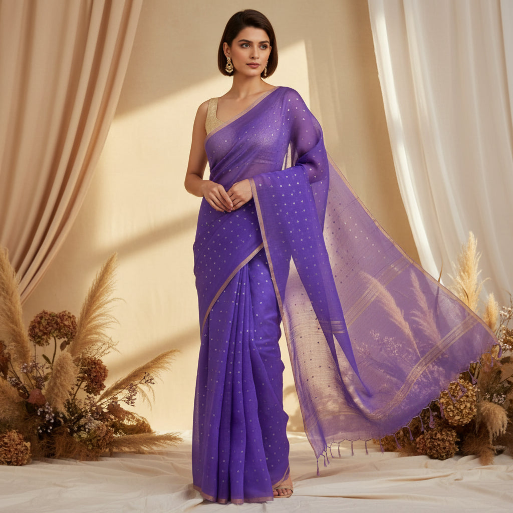 The image is symbolic to get the overall look of the saree