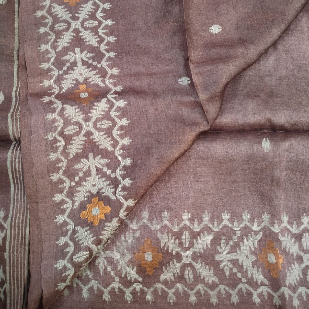 Handloom pure tusaar jamdani saree