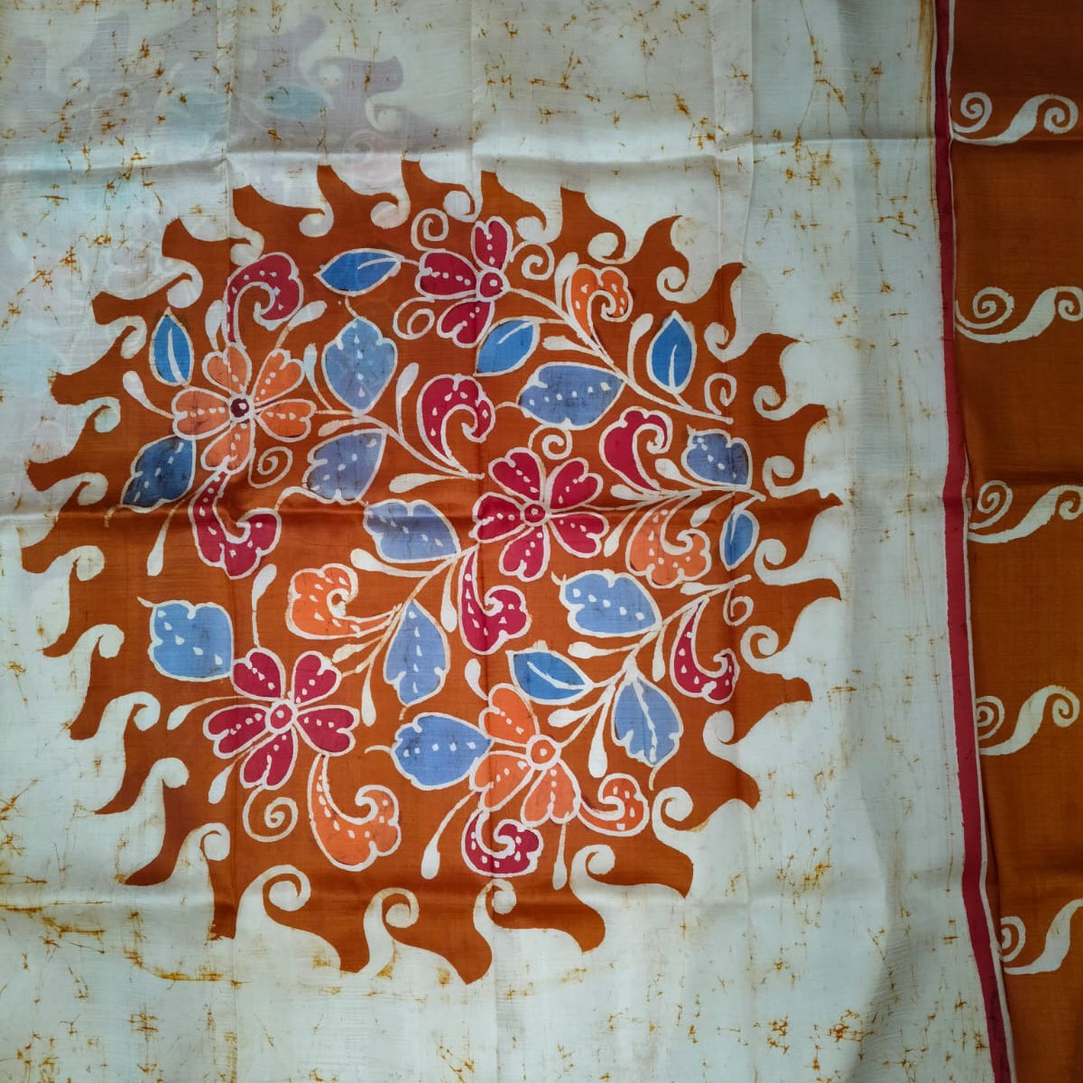 Handbatik on pure katan silk