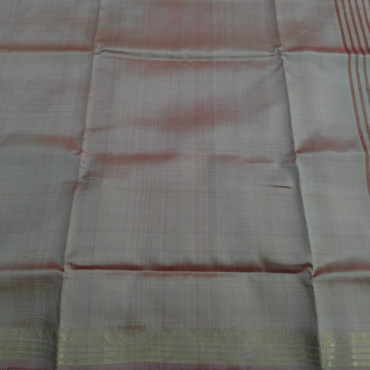 Handloom katan/mulberry silk small border saree