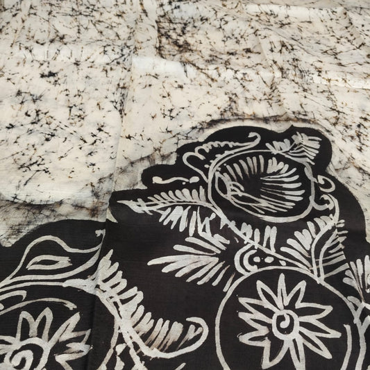hand batik on pure katan silk