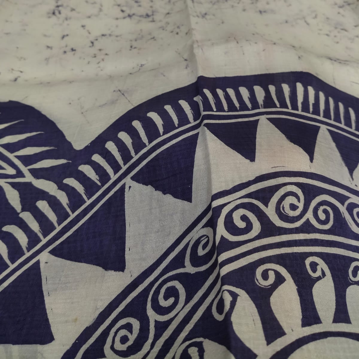 Hand batik on pure katan silk / mulberry silk