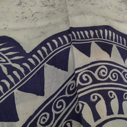 Hand batik on pure katan silk / mulberry silk