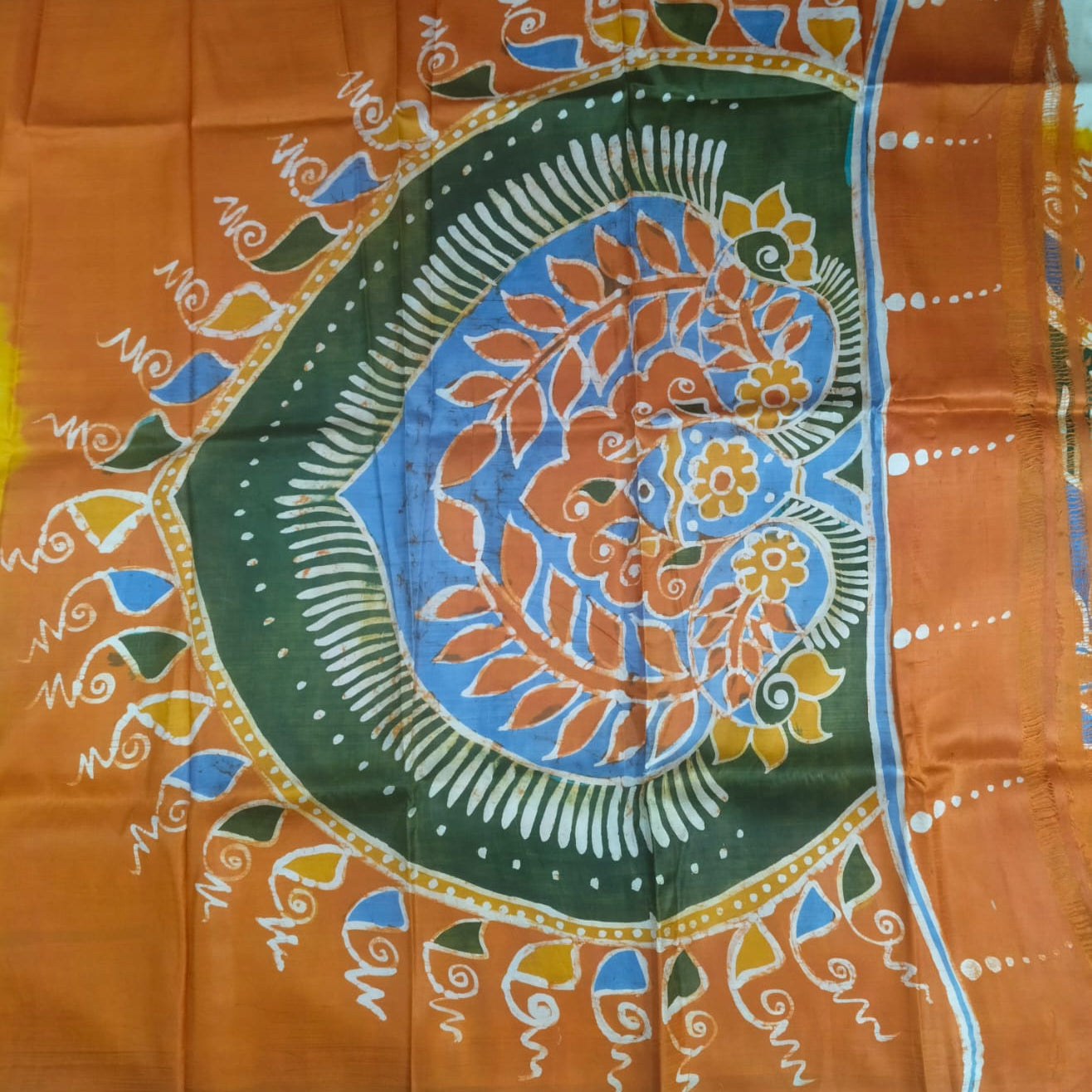 Hand batik on katan silk/mulberry silk