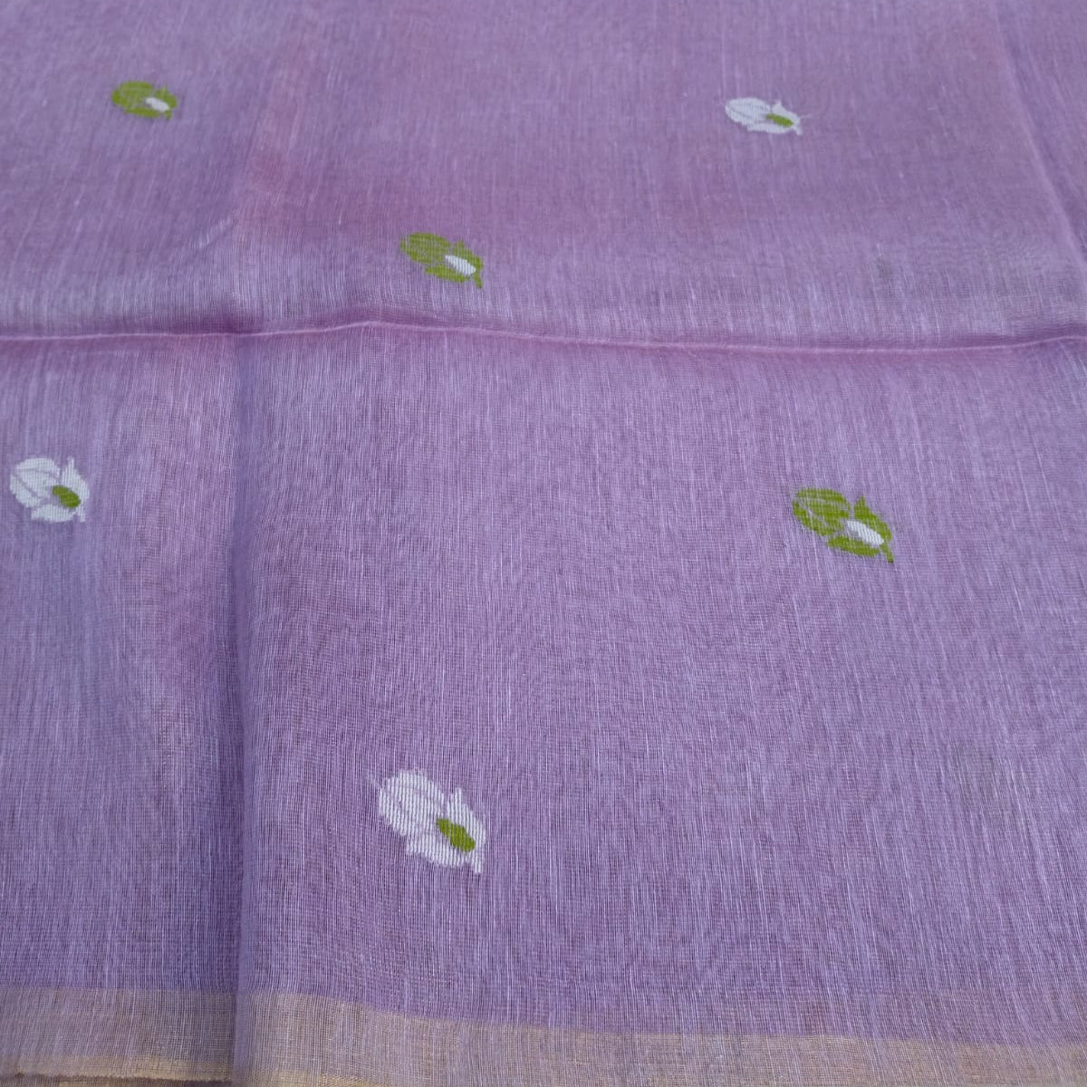 handloom tissue linen lavender saree