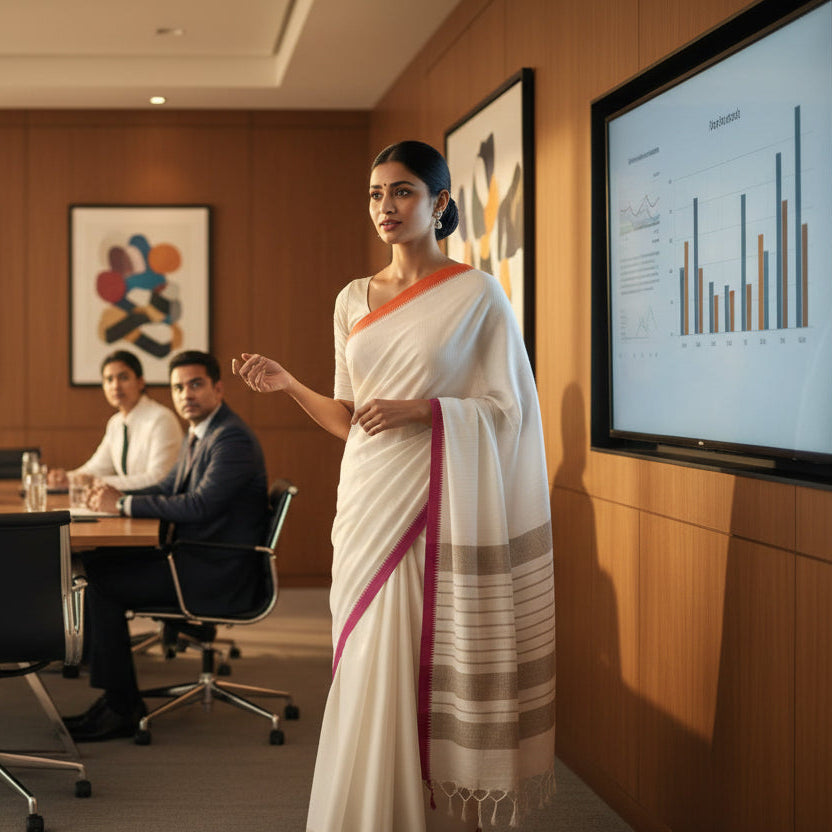 the picture is symbolic to get the feel of the look f the saREE
