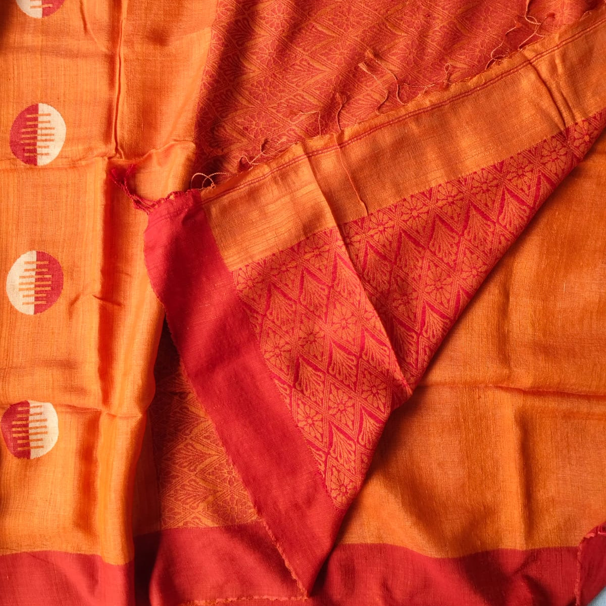 Handloom matka silk by linen  saree