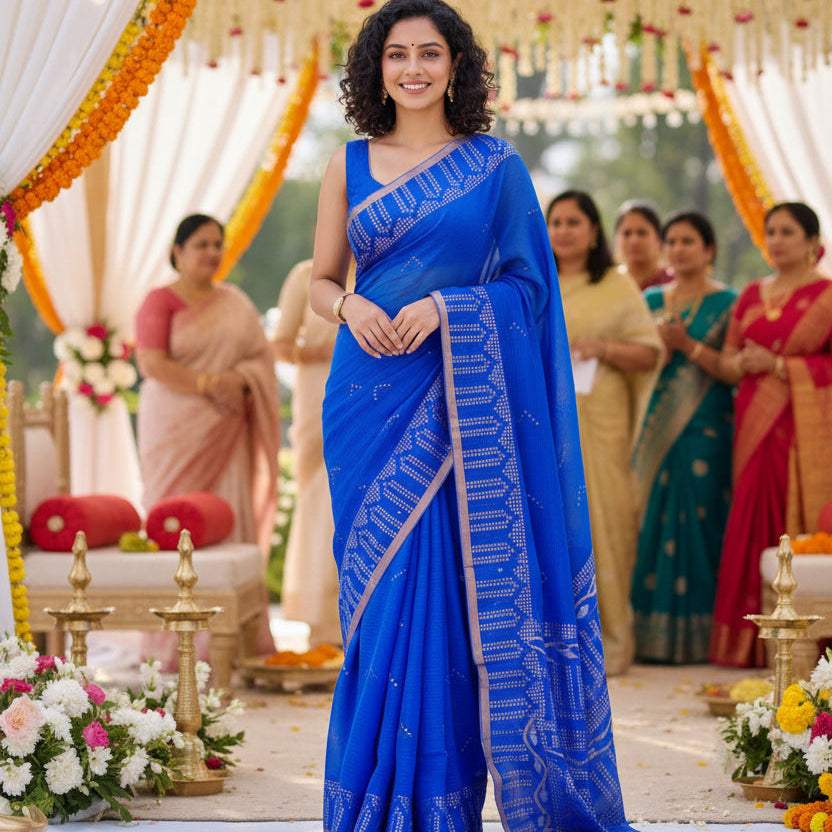The image is symbolic to get the overall look of the saree.
