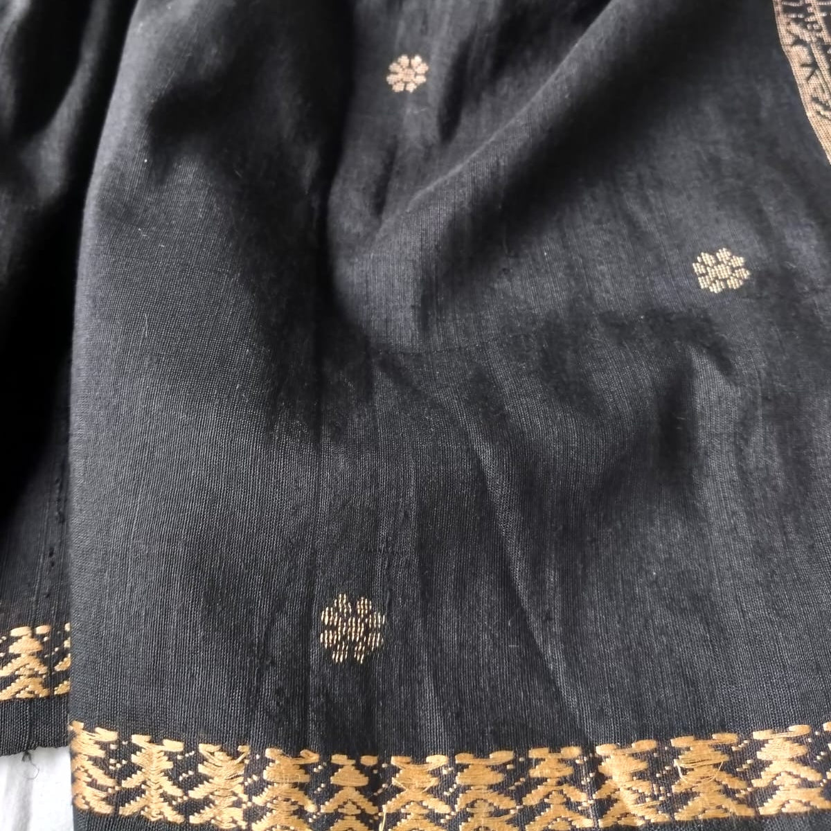 Black Bangalore and matka silk handloom saree