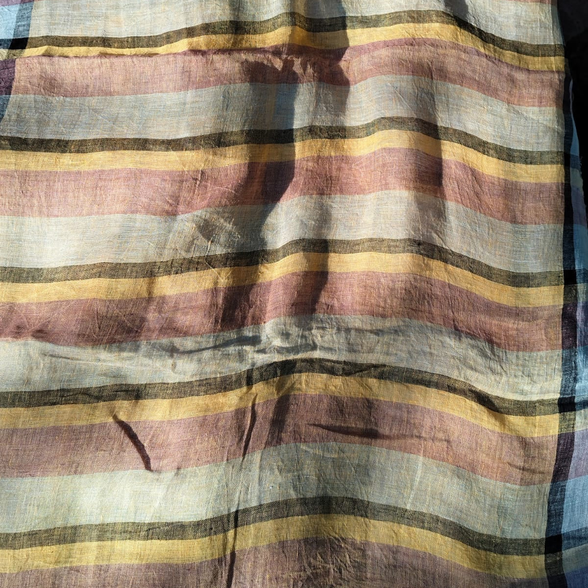 Linen Multicolour Chequered Handloom Saree