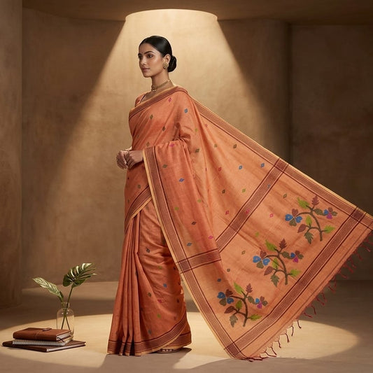 Handloom cotton jamdani saree