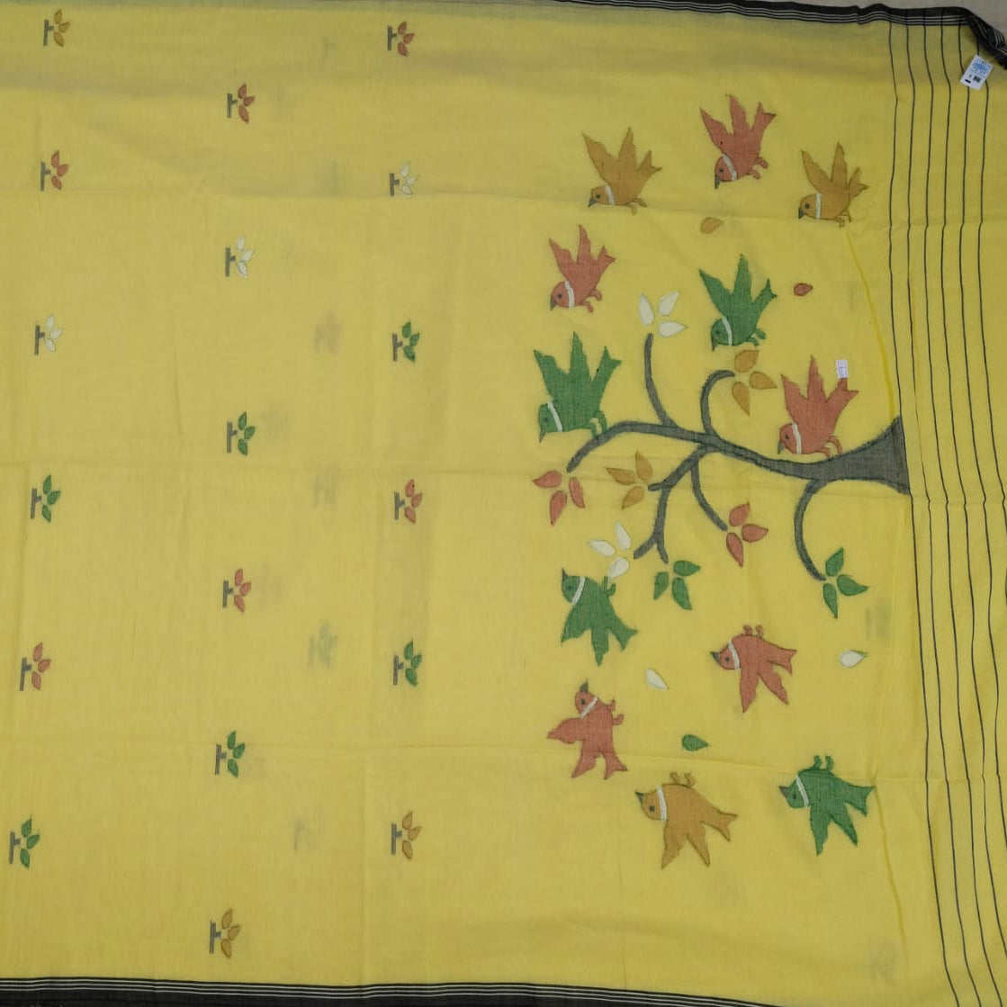 Handloom cotton jamdani saree